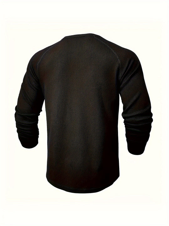 Strukturiertes Henley T-Shirt Herren Kurzarm Basic