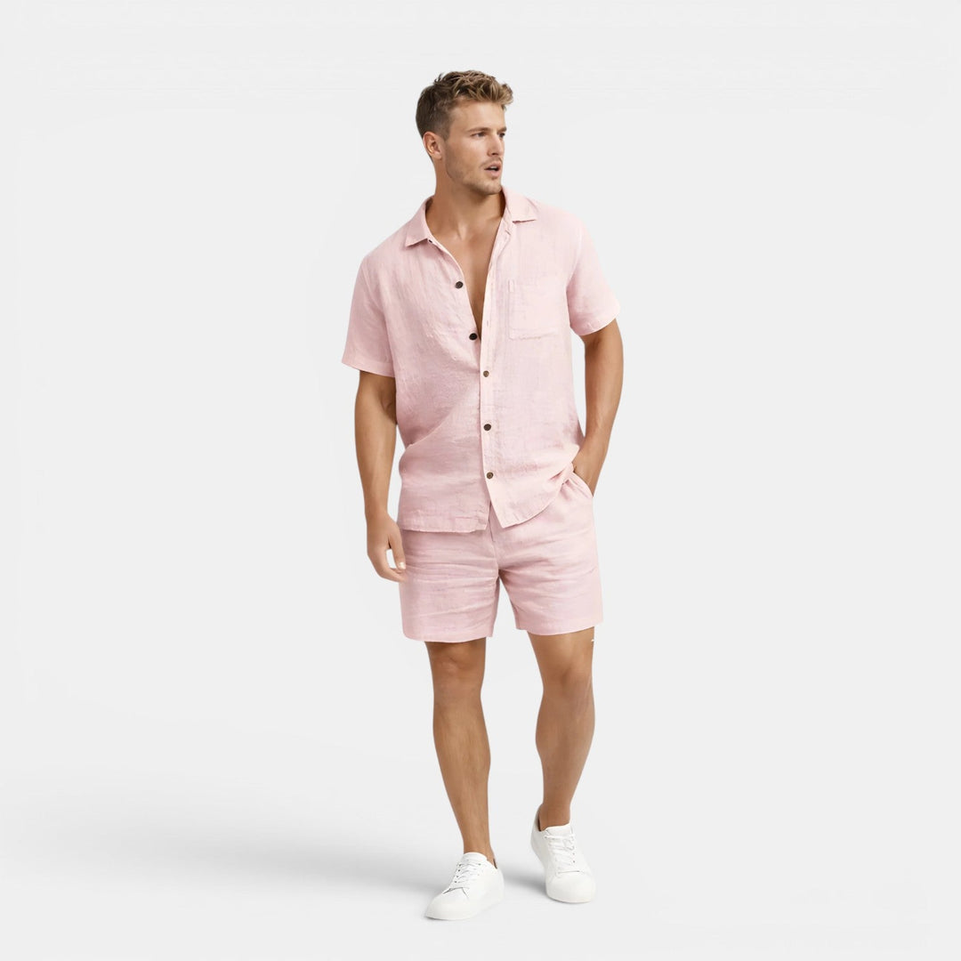 Herren Kurzes Leinen-Sommer-Set – Jennoir