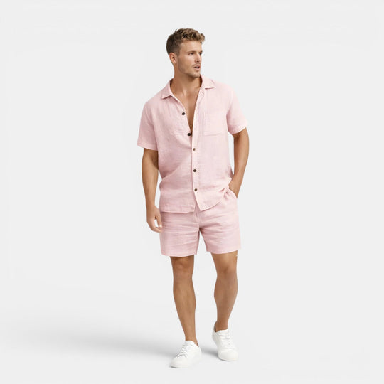 Herren Kurzes Leinen-Sommer-Set – Jennoir