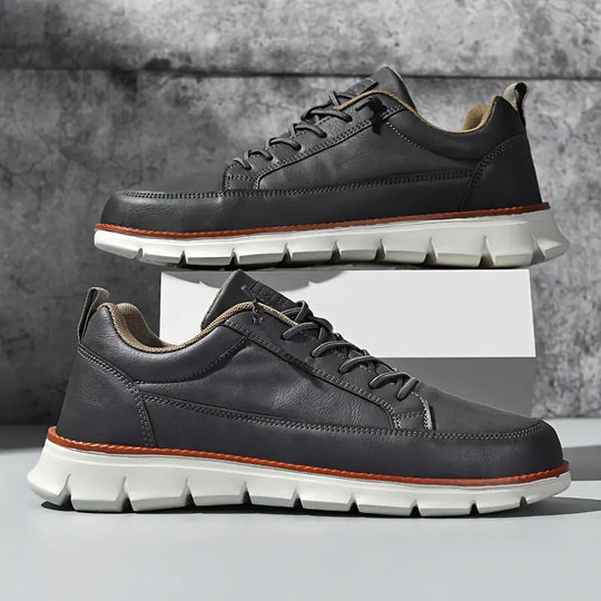 Italienische Leder Sneaker Herren Casual Schnürschuhe