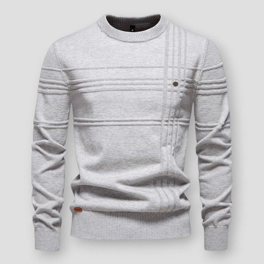 Strukturstrick Pullover Herren Klare Linien Rippbündchen