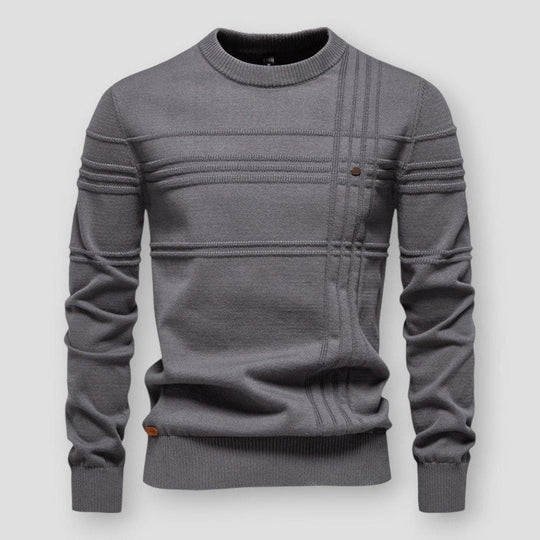 Strukturstrick Pullover Herren Klare Linien Rippbündchen