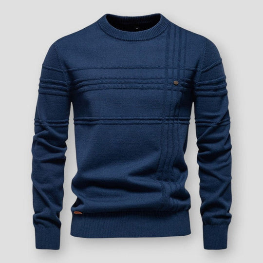 Strukturstrick Pullover Herren Klare Linien Rippbündchen