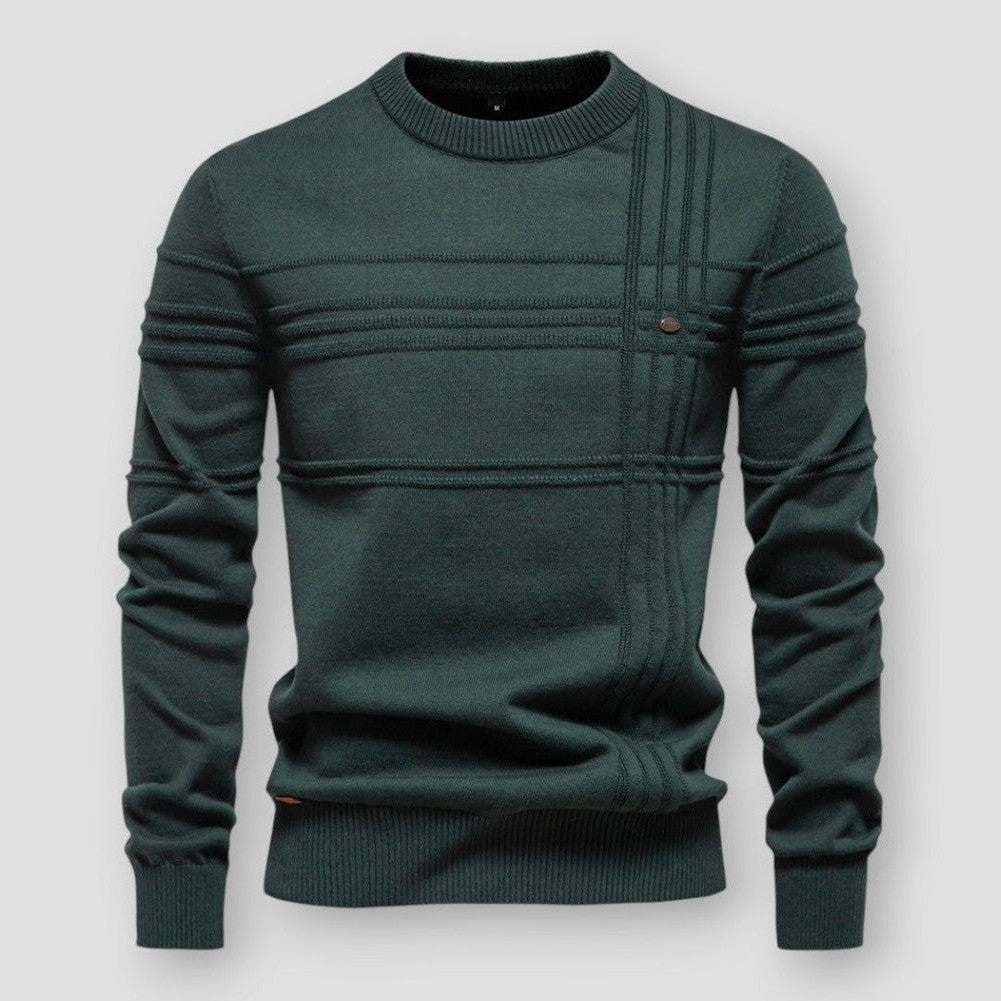 Strukturstrick Pullover Herren Klare Linien Rippbündchen