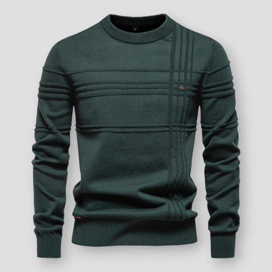 Strukturstrick Pullover Herren Klare Linien Rippbündchen