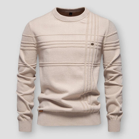 Strukturstrick Pullover Herren Klare Linien Rippbündchen