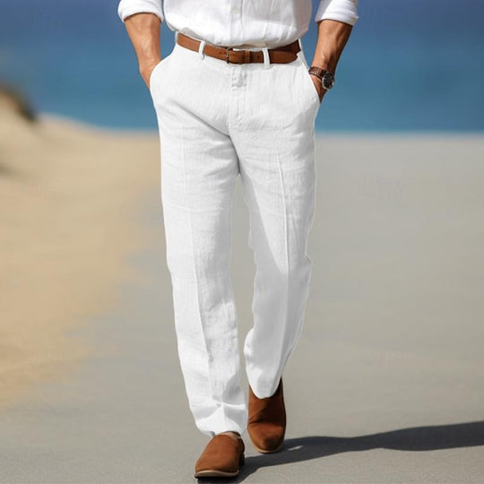 Premium Leinenhose Herren Elegant Sommer Anzughose