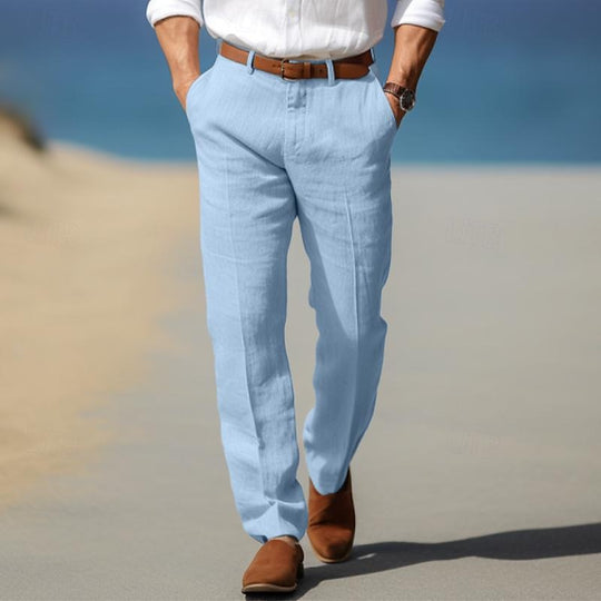 Premium Leinenhose Herren Elegant Sommer Anzughose