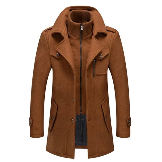 Eleganter Woll Wintermantel Herren Warm Klassisch