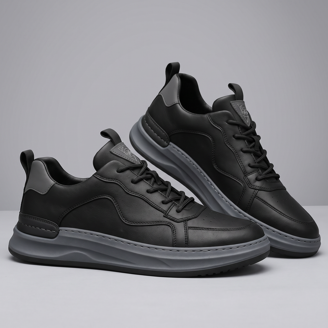 Leder Sneaker Herren Konturpaneele Gepolstert Elegant