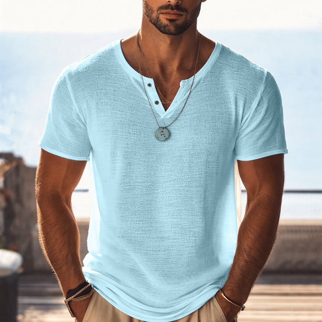 Atmungsaktives Sommer T-Shirt Herren Casual Mesh Strick