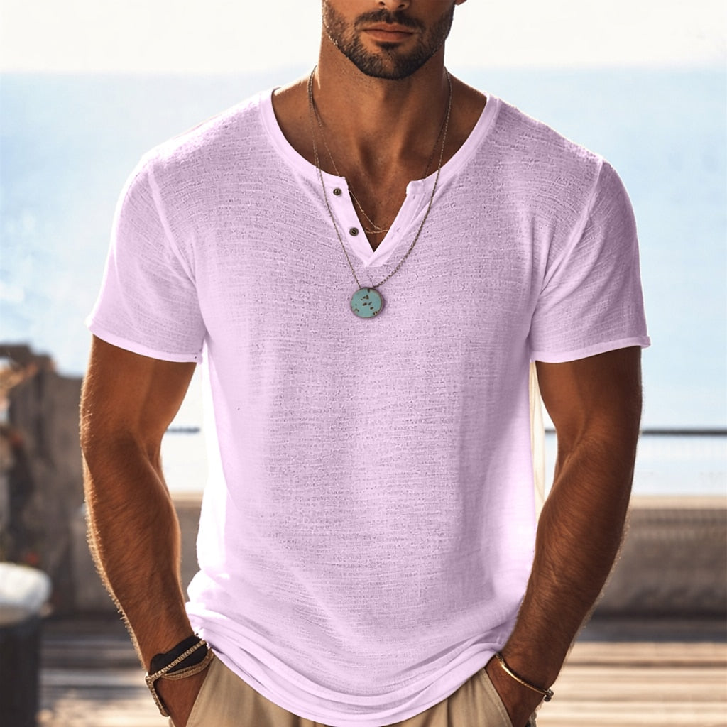 Atmungsaktives Sommer T-Shirt Herren Casual Mesh Strick