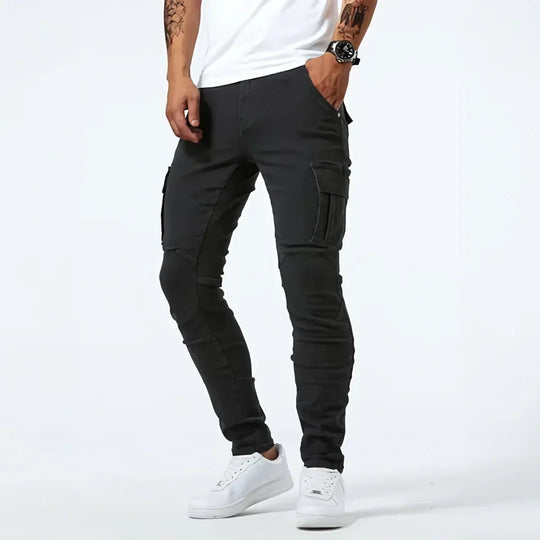 Cargo Denim Jeans Herren Stretch Utility Hose Casual