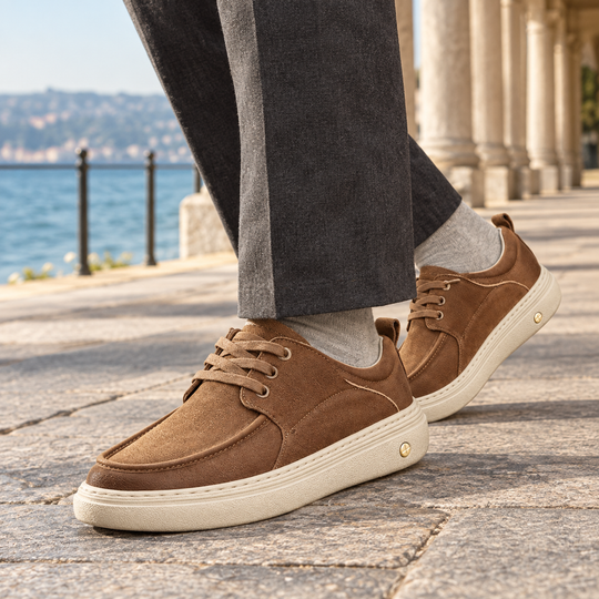 Derby Schuhe Herren Lederoptik Mokassin Kappe Gummisohle