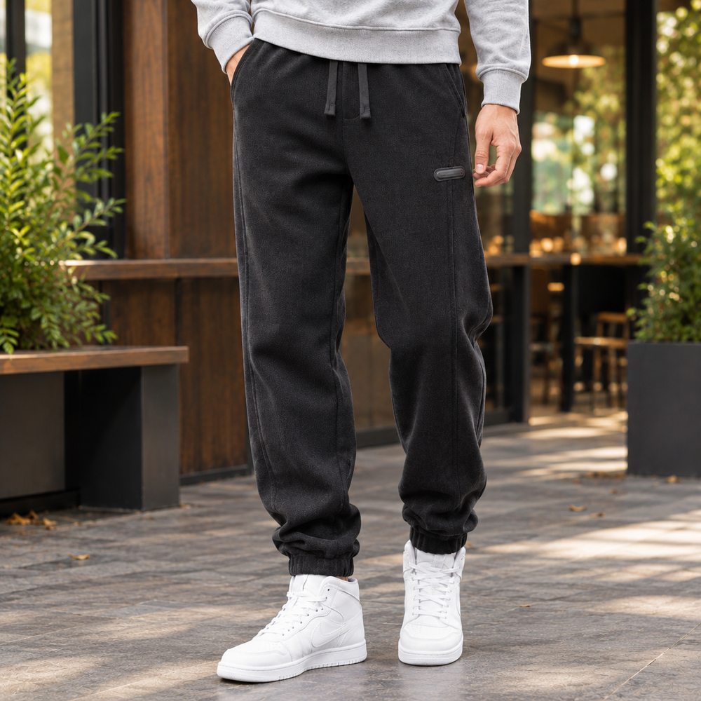 Gerippte Jogginghose Herren Kordelzug Verjüngt Locker