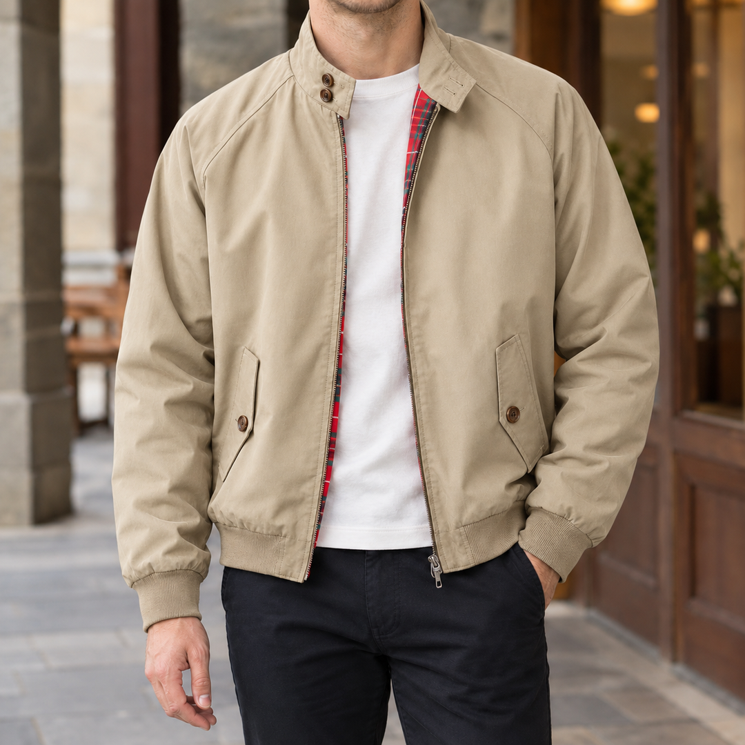 Blouson Jacke Herren Karofutter Rippbündchen Zip Front