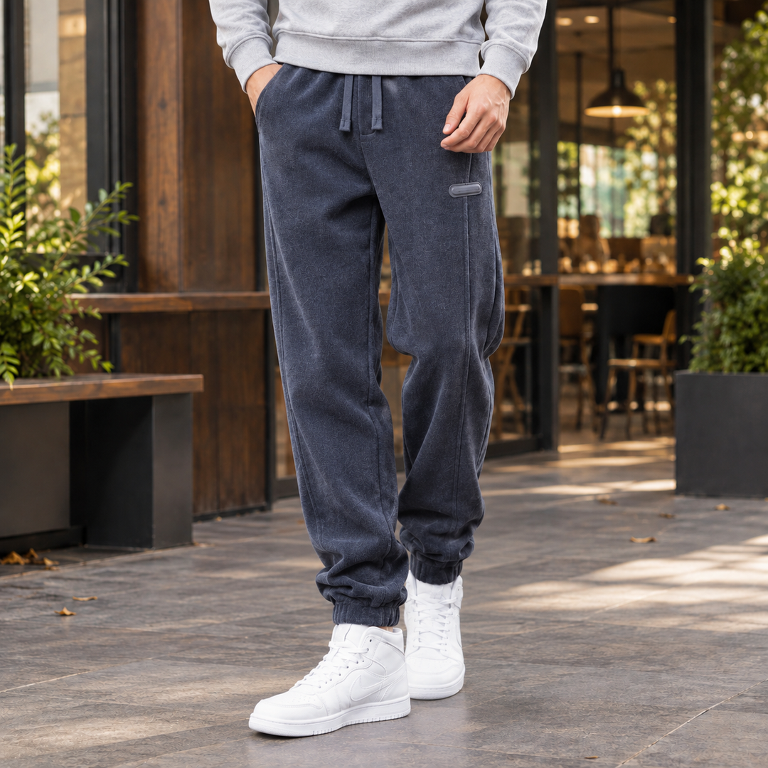 Gerippte Jogginghose Herren Kordelzug Verjüngt Locker