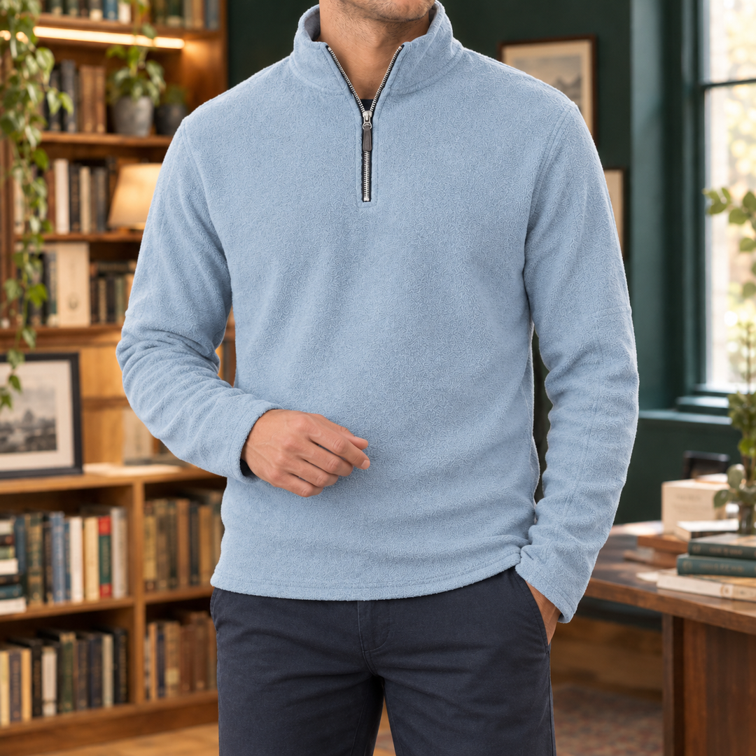 Troyer Pullover Herren Halbzip Fleece Stehkragen Weich