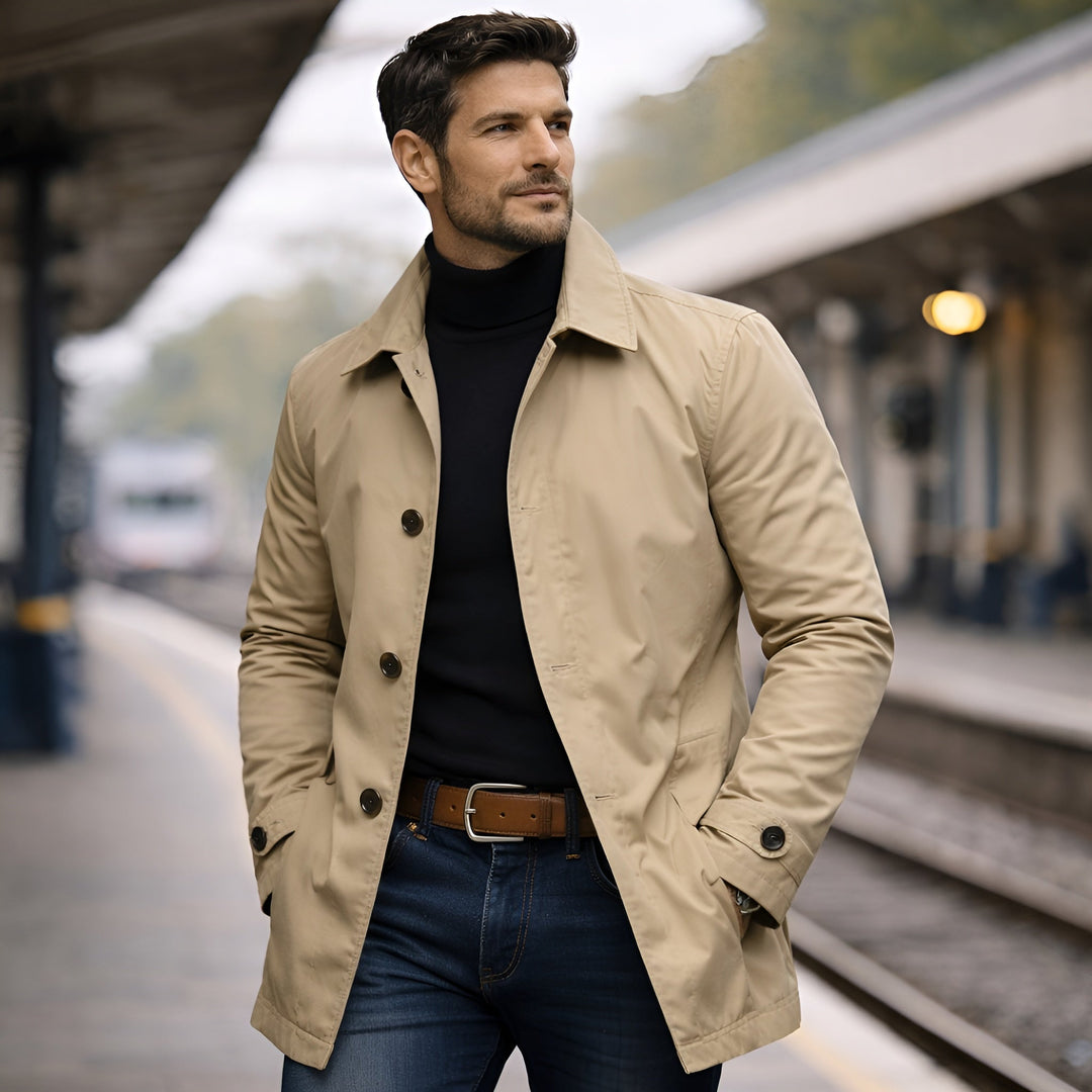 Moderner Urban Mantel Herren Wintermantel Elegant Warm