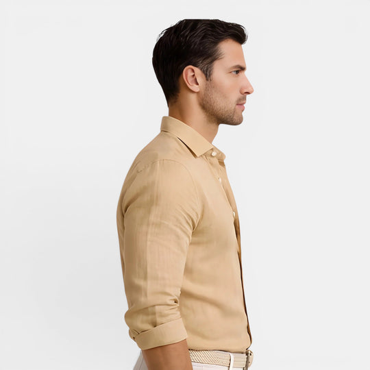 Herren Atmungsaktives Leinenbaumwoll-Hemd – Jennoir
