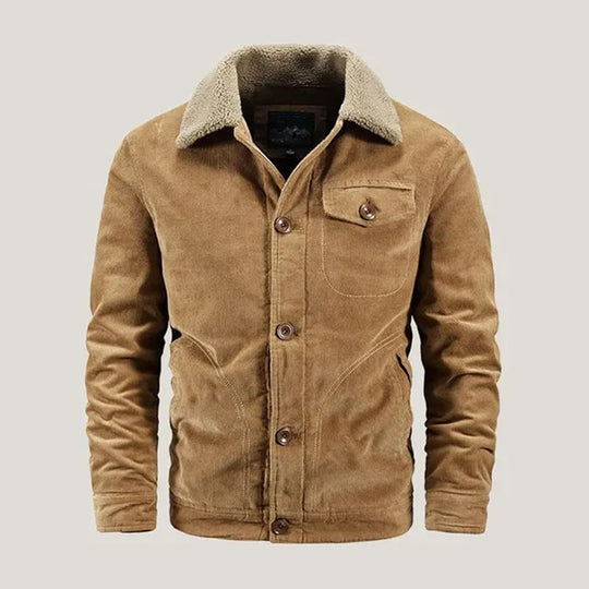 Cord Jacke Herren Fleecefutter Knopfleiste Brusttasche
