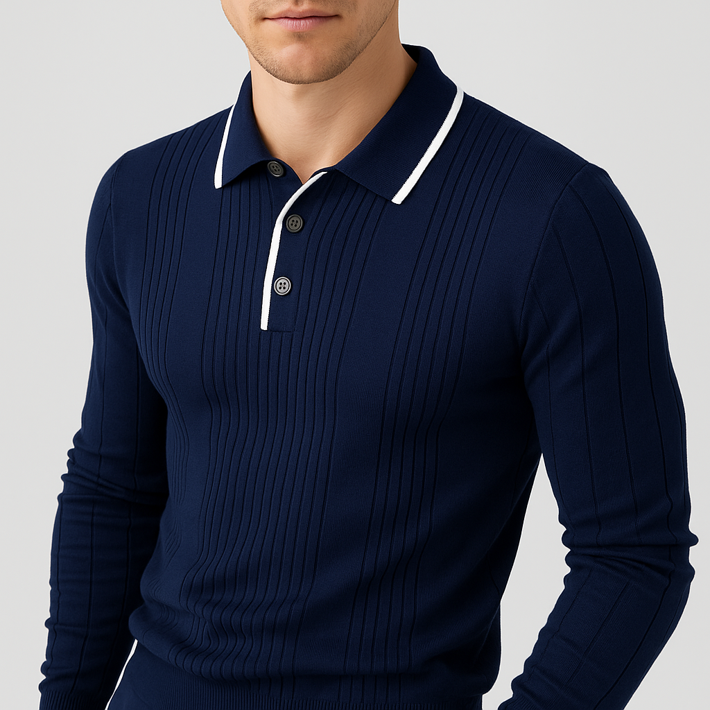 Weiches Strick Poloshirt Herren Kurzarm Smart Casual