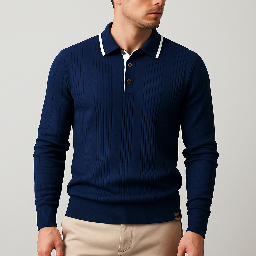 Weiches Strick Poloshirt Herren Kurzarm Smart Casual