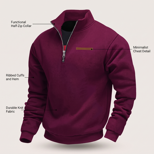 Fleece Sweatshirt Herren Weich Gefüttert Alltagstauglich