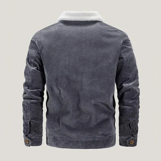 Cord Jacke Herren Fleecefutter Knopfleiste Brusttasche