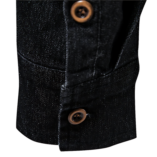 Tailliertes Denim Hemd Herren Button-Up Baumwolle
