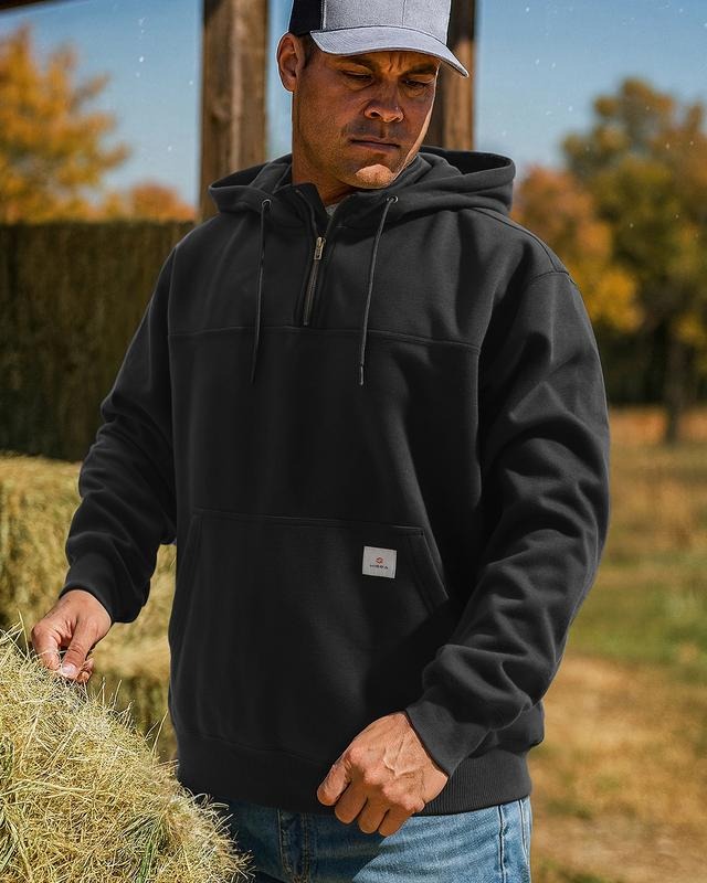 Wasserabweisender Halbzip Hoodie Herren Work Kapuze