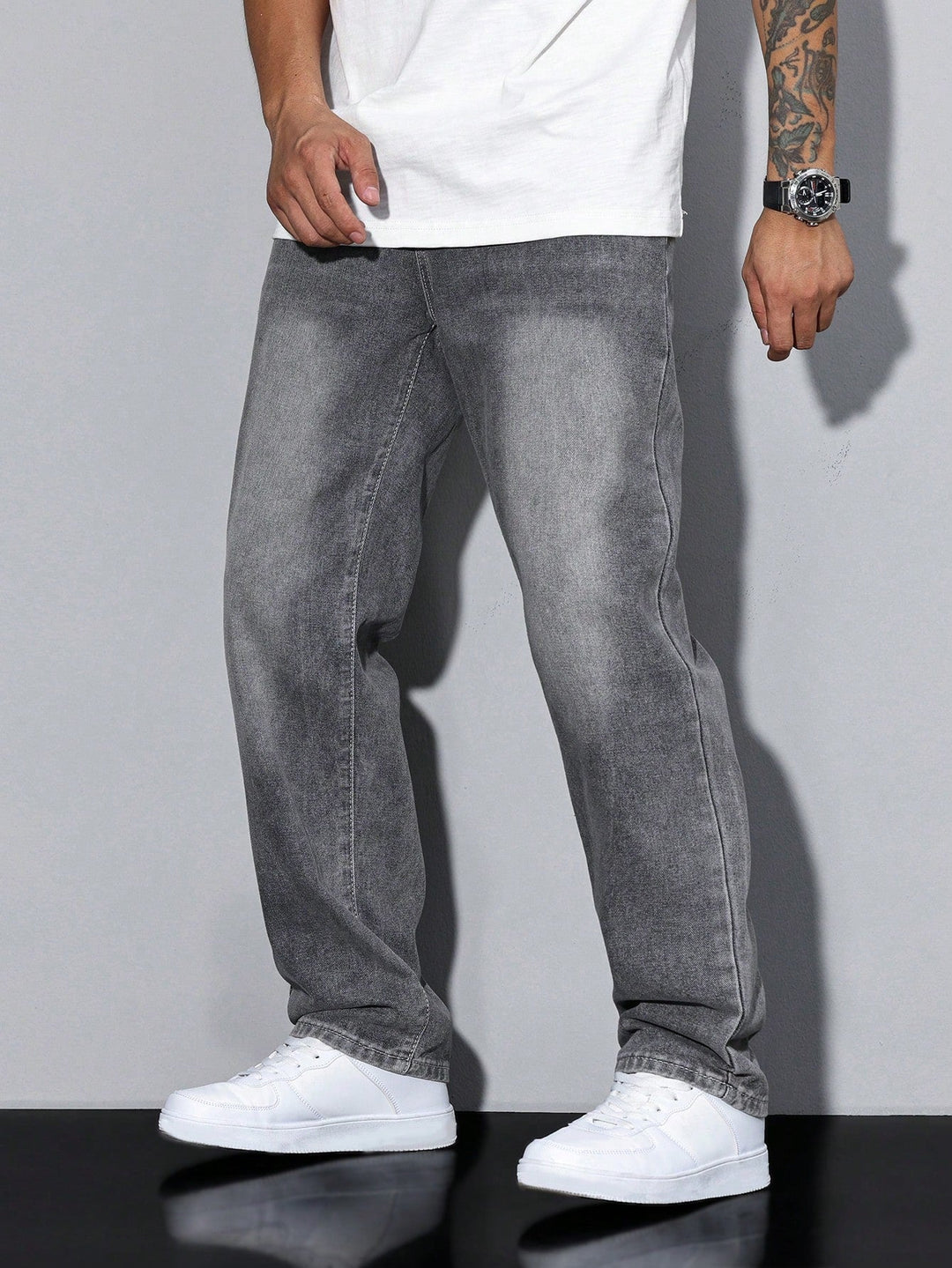 Baggy Denim Jeans Herren Weit Streetwear Fünf-Pocket