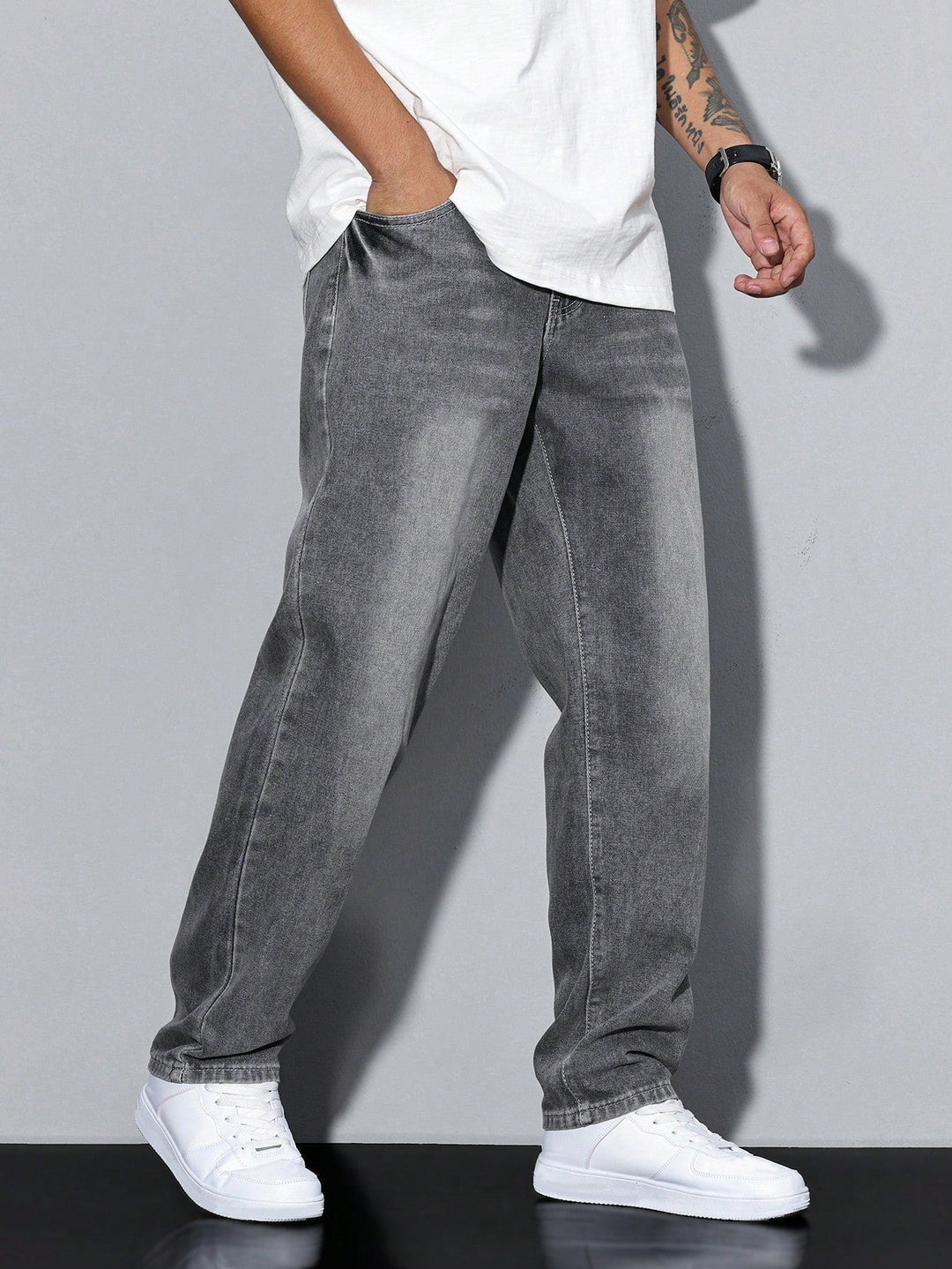 Baggy Denim Jeans Herren Weit Streetwear Fünf-Pocket
