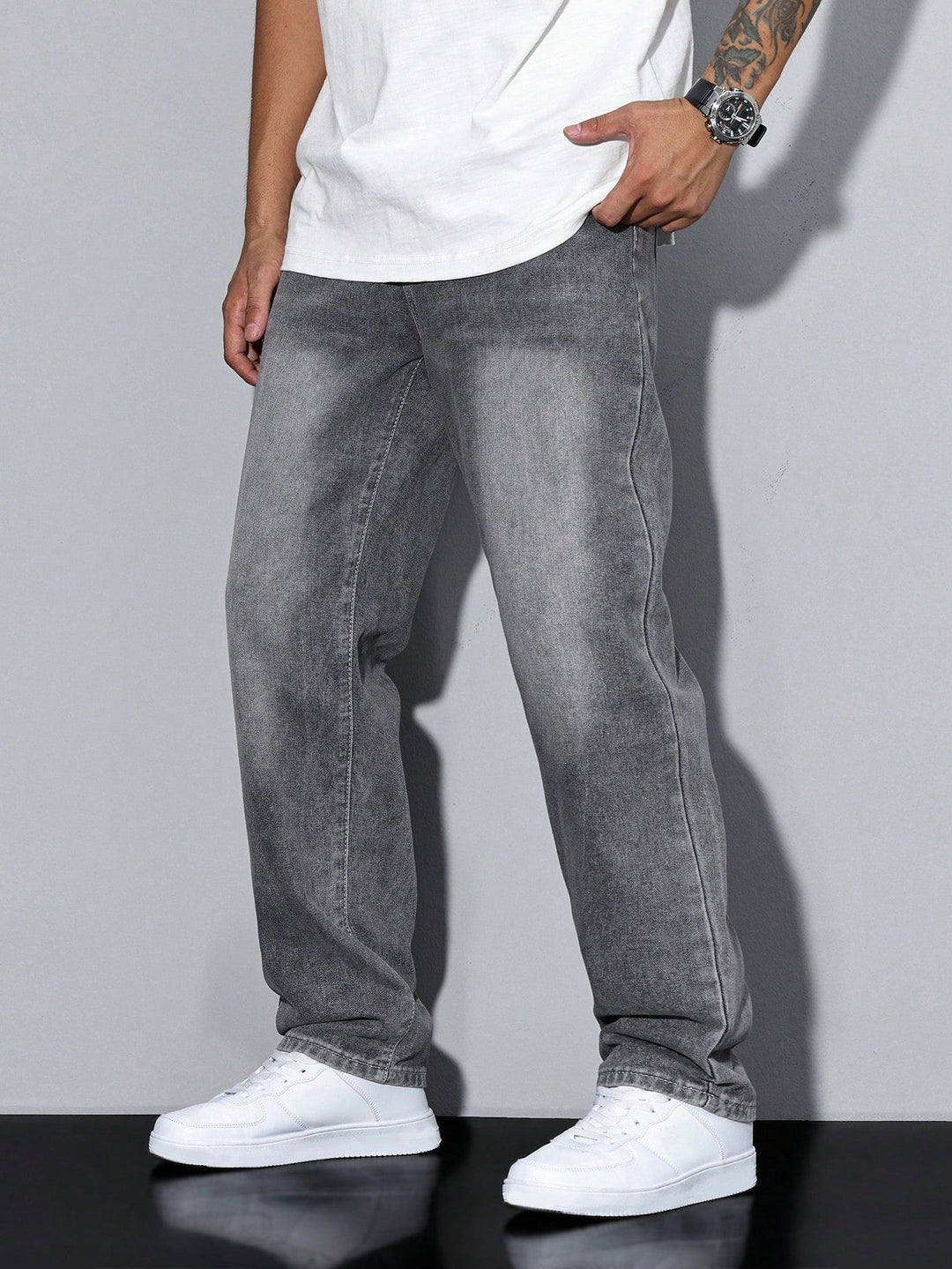 Baggy Denim Jeans Herren Weit Streetwear Fünf-Pocket