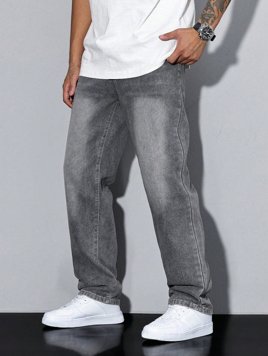 Baggy Denim Jeans Herren Weit Streetwear Fünf-Pocket