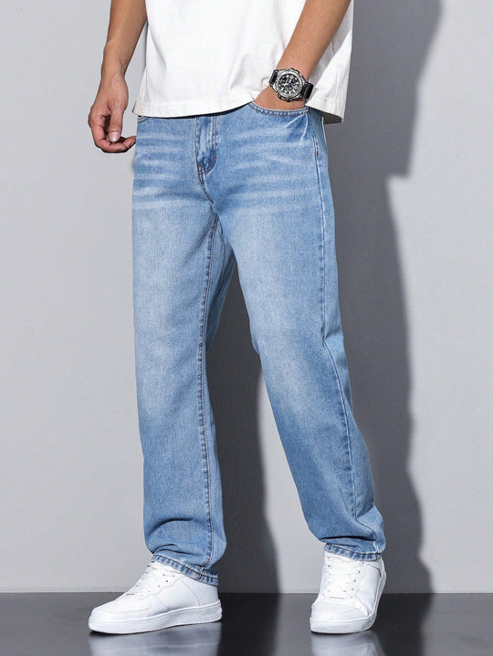 Baggy Denim Jeans Herren Weit Streetwear Fünf-Pocket