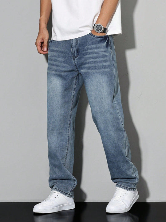 Baggy Denim Jeans Herren Weit Streetwear Fünf-Pocket