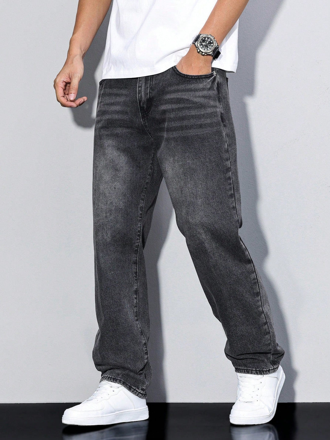 Baggy Denim Jeans Herren Weit Streetwear Fünf-Pocket