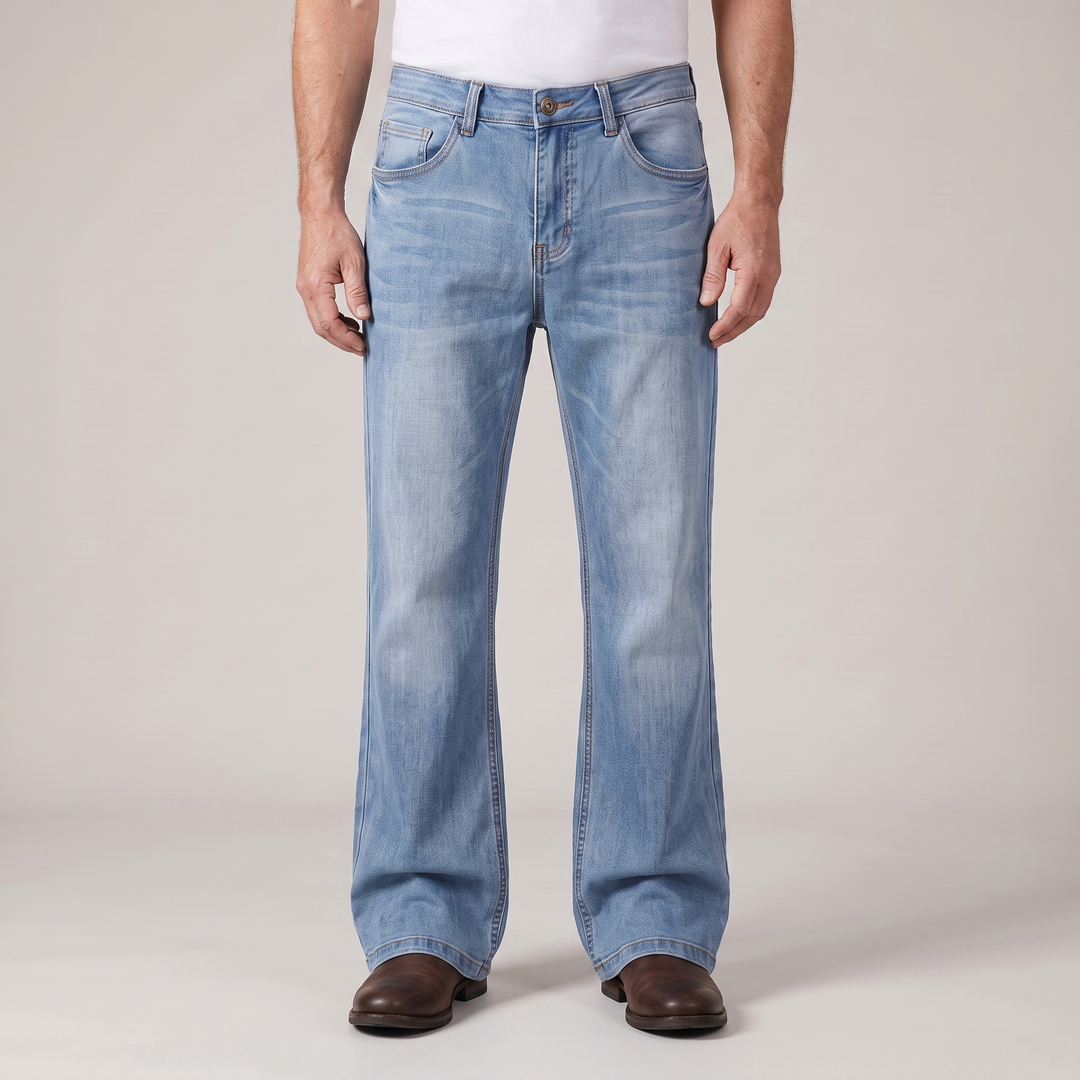 Bootcut Jeans Herren Ausgestellt Gerade Robuster Denim
