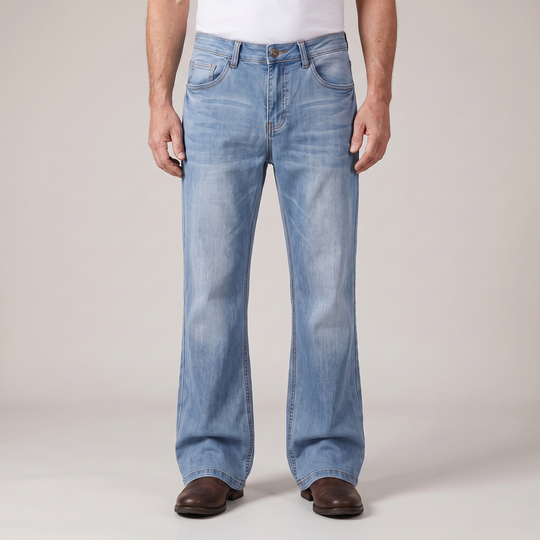 Bootcut Jeans Herren Ausgestellt Gerade Robuster Denim