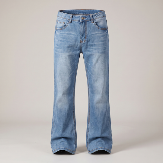 Bootcut Jeans Herren Ausgestellt Gerade Robuster Denim