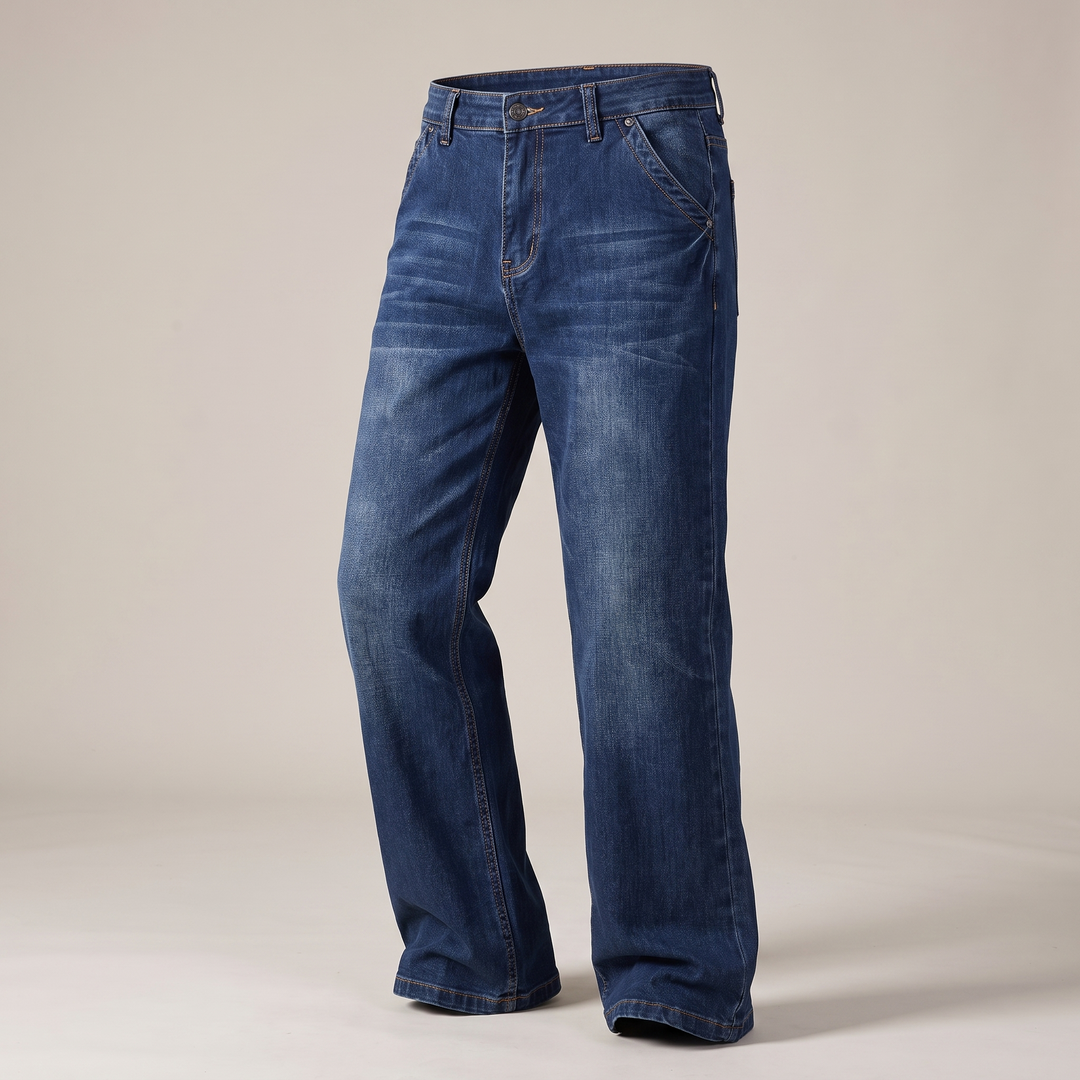 Bootcut Jeans Herren Ausgestellt Gerade Robuster Denim