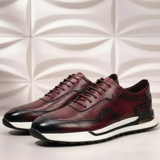 Leder Sneaker Herren Vollnarbig Business Freizeitschuhe