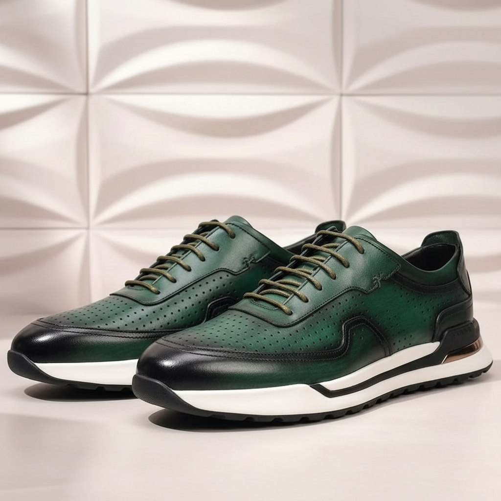 Leder Sneaker Herren Vollnarbig Business Freizeitschuhe