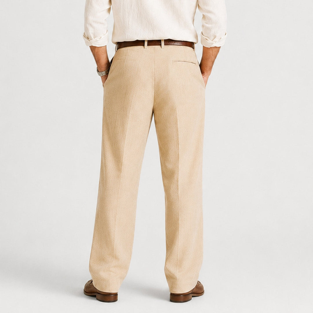 Leinen Hose Herren Gerade Smart Casual Locker Stoffhose