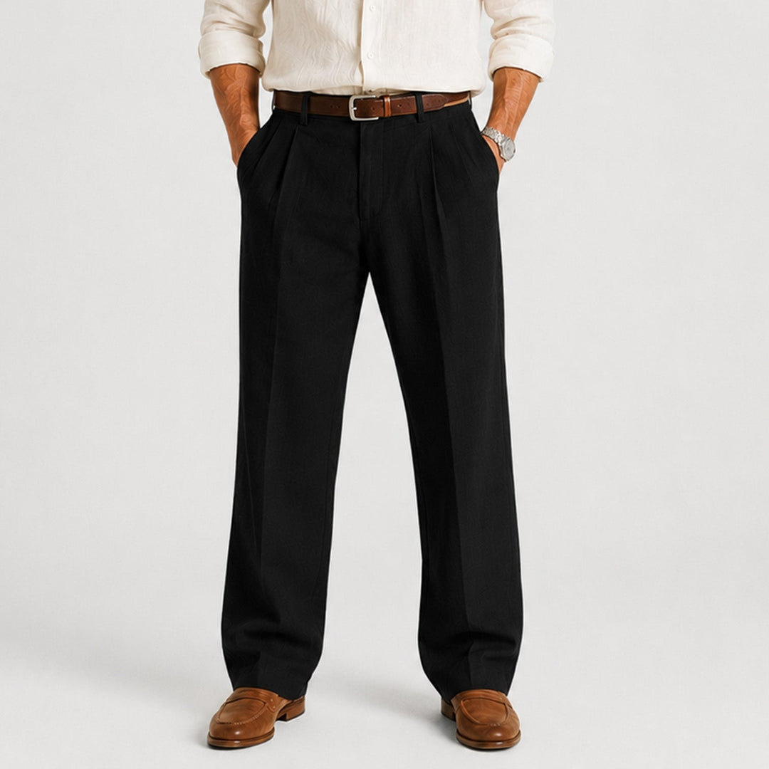 Leinen Hose Herren Gerade Smart Casual Locker Stoffhose