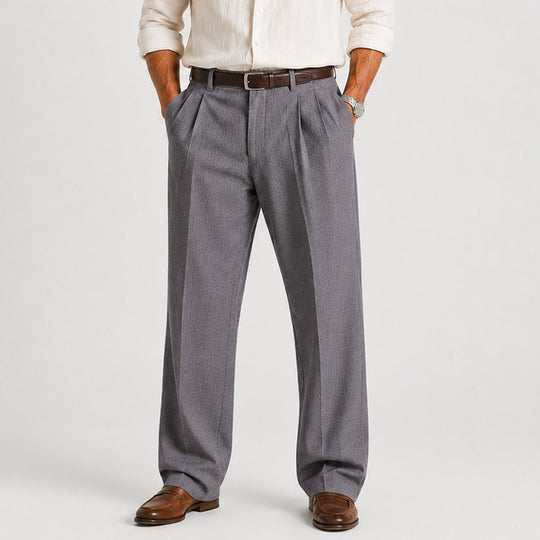 Leinen Hose Herren Gerade Smart Casual Locker Stoffhose