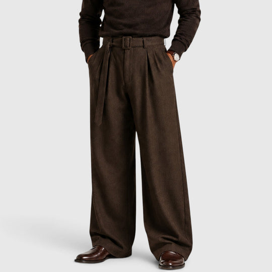 Bundfalten Anzughose Herren Gerade Elegant Business