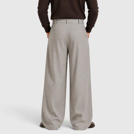 Bundfalten Anzughose Herren Gerade Elegant Business