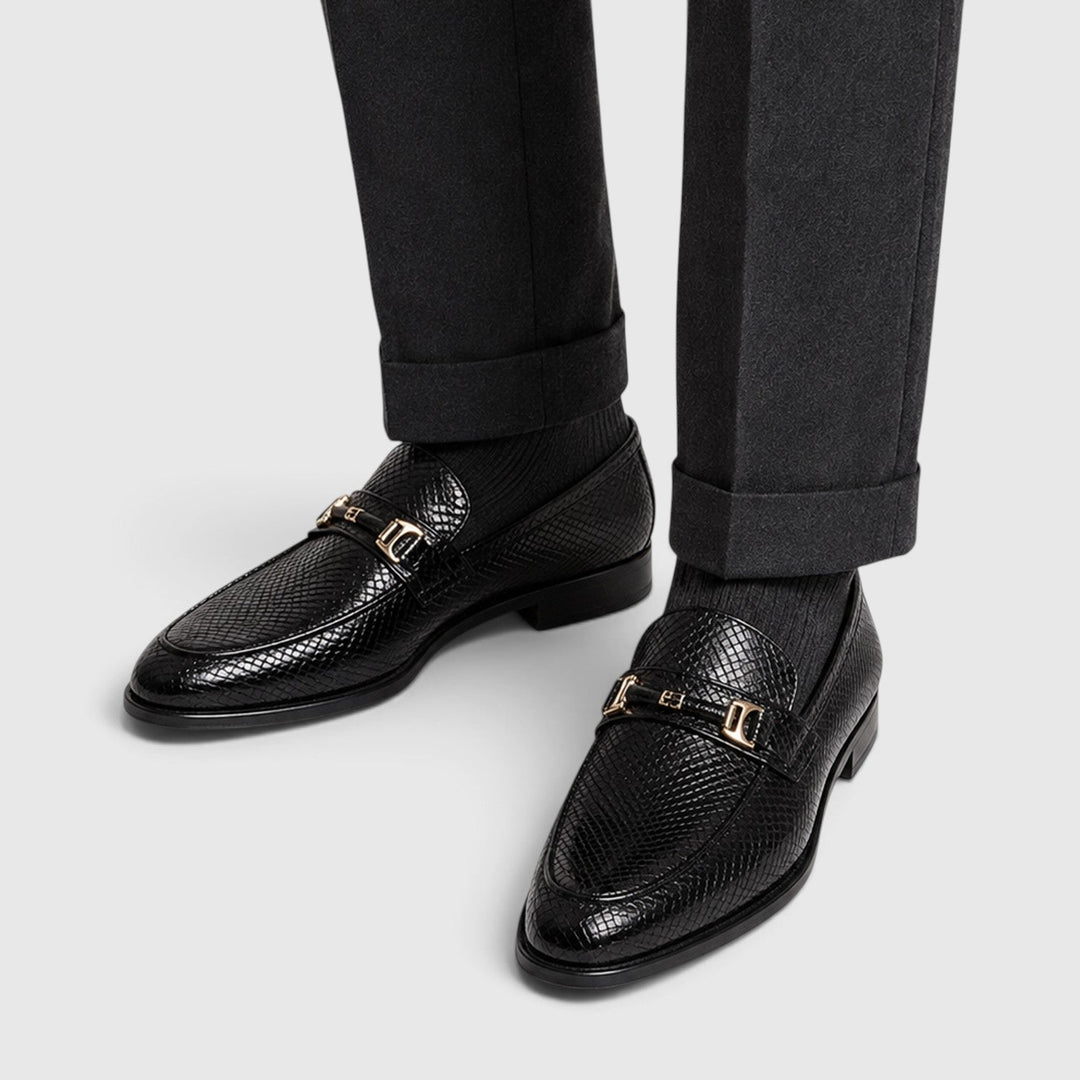Spitze Leder Loafer Herren Slip-On Elegant Anzugschuhe